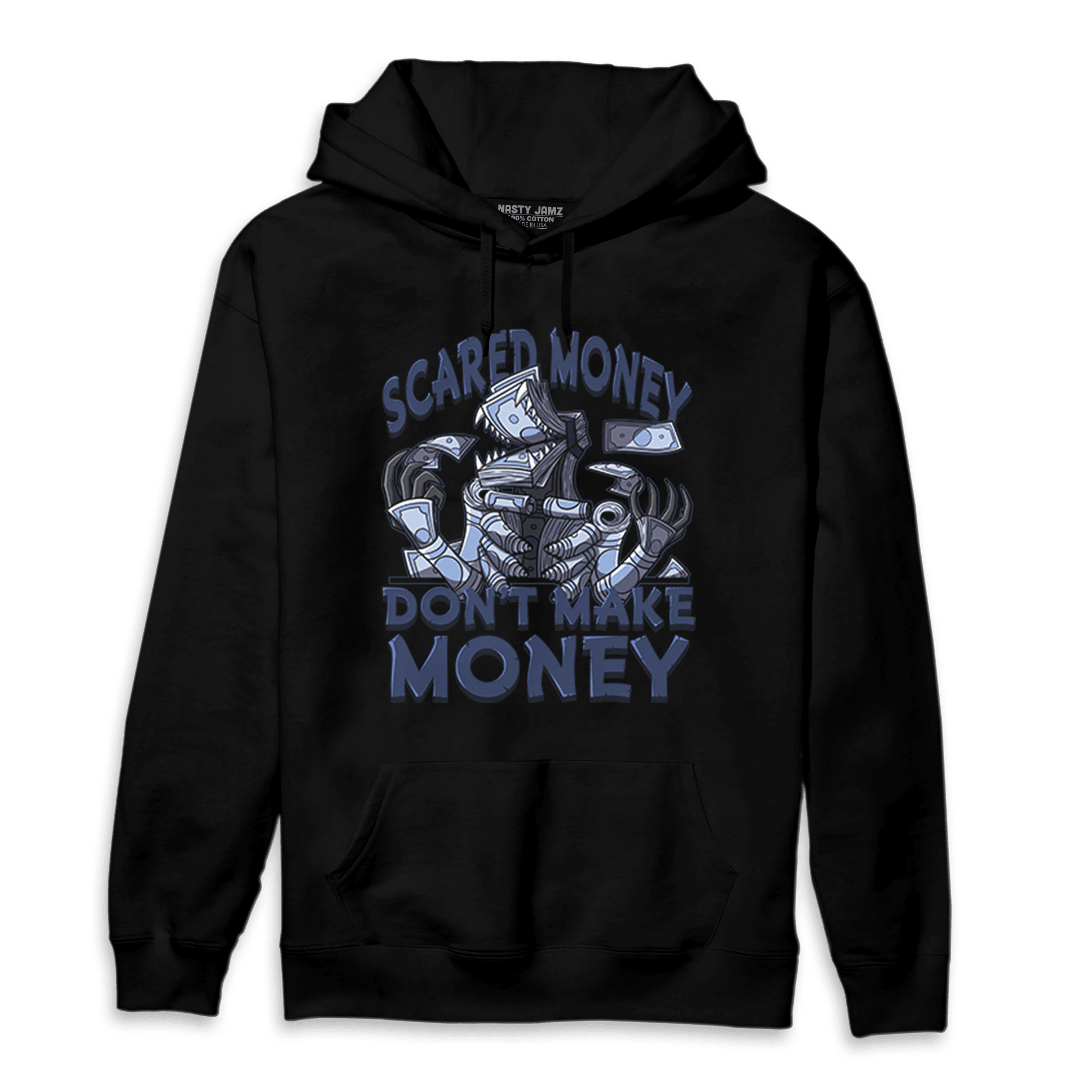 Midnight Navy 5s Hoodie Match Scared Moneyy - NastyJamz