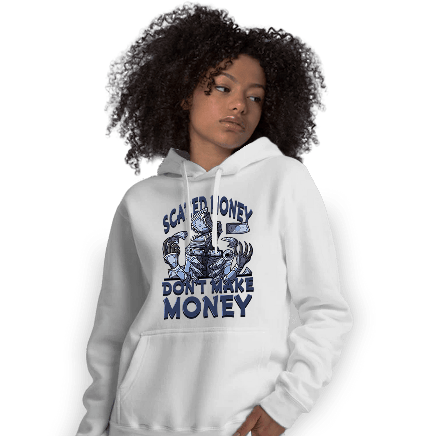 Midnight Navy 5s Hoodie Match Scared Moneyy - NastyJamz