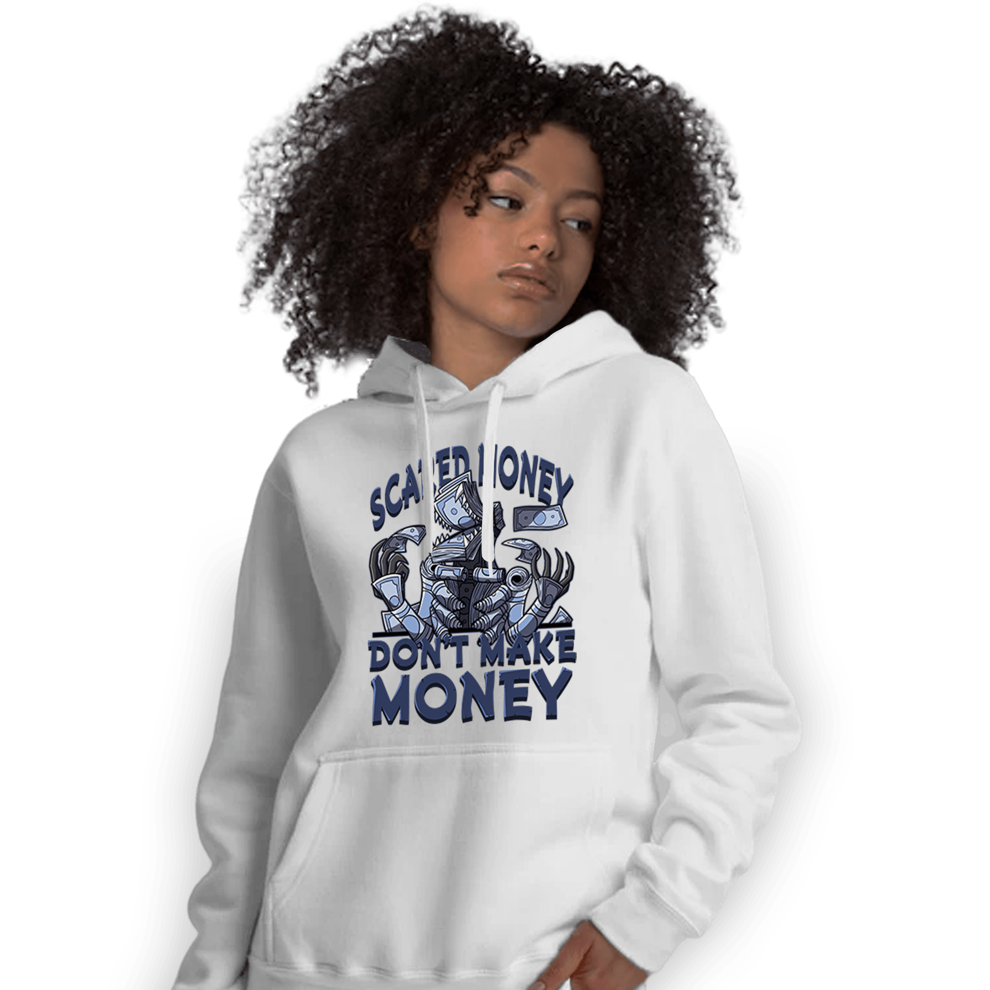 Midnight Navy 5s Hoodie Match Scared Moneyy - NastyJamz