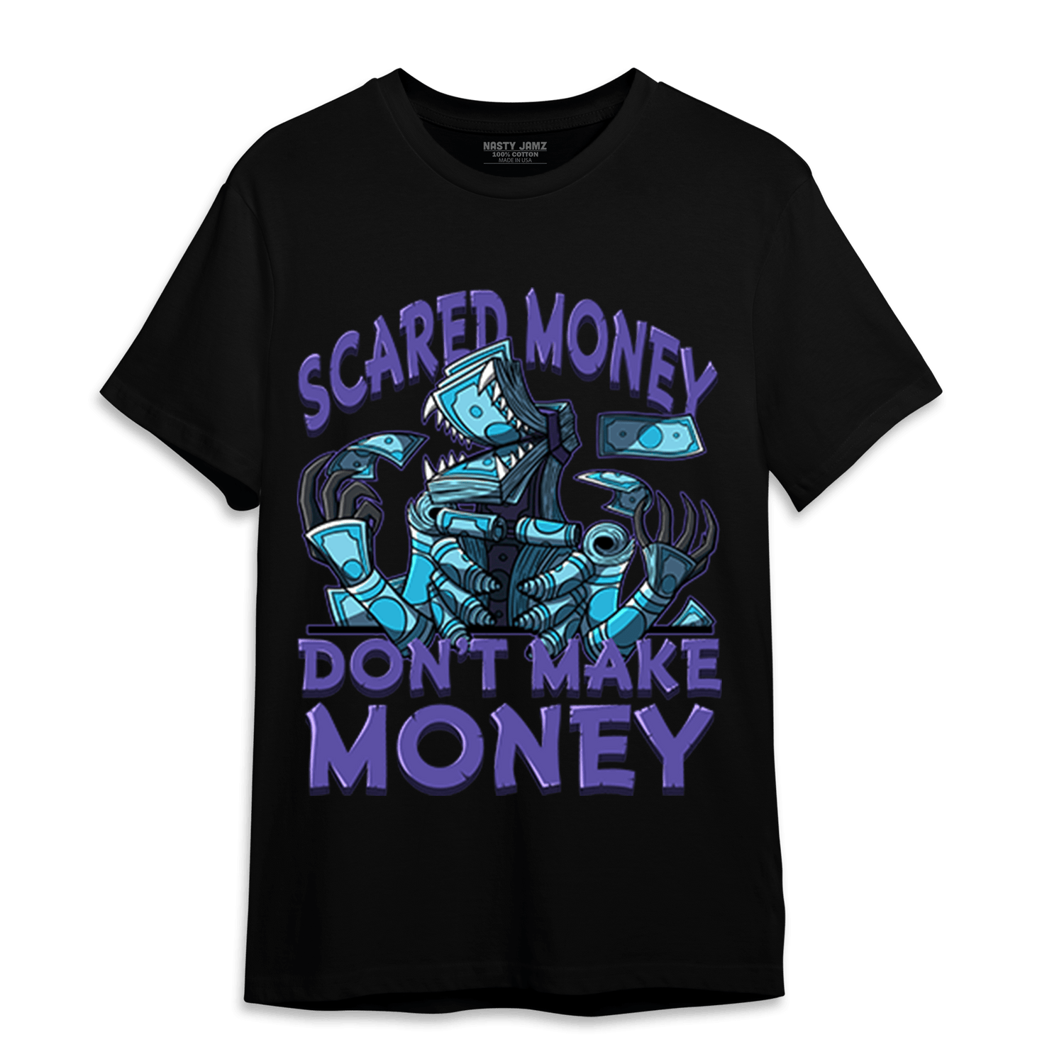 Aqua 6s T Shirt Match Scared Moneyy - NastyJamz