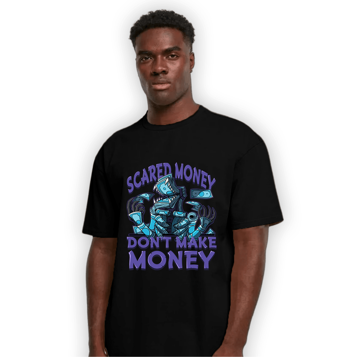 Aqua 6s T Shirt Match Scared Moneyy - NastyJamz