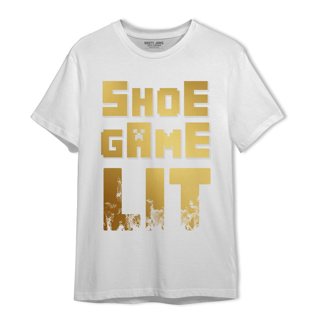 Mid SE Black Gold 1s T Shirt Match Shoe Game Lit - NastyJamz