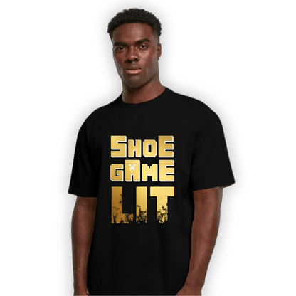 Mid SE Black Gold 1s T Shirt Match Shoe Game Lit - NastyJamz