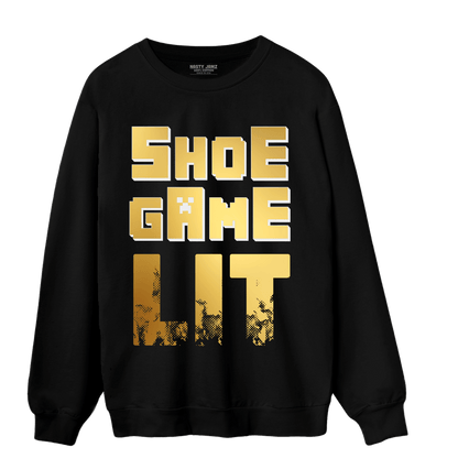 Mid SE Black Gold 1s Sweatshirt Match Shoe Game Lit - NastyJamz