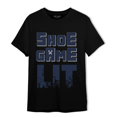 White Navy 3s T Shirt Match Shoe Game Lit - NastyJamz