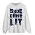 White Navy 3s Sweatshirt Match Shoe Game Lit - NastyJamz
