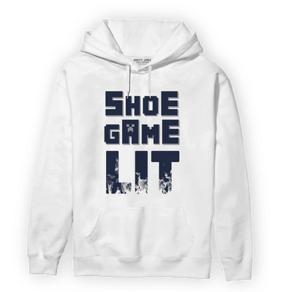White Navy 3s Hoodie Match Shoe Game Lit - NastyJamz