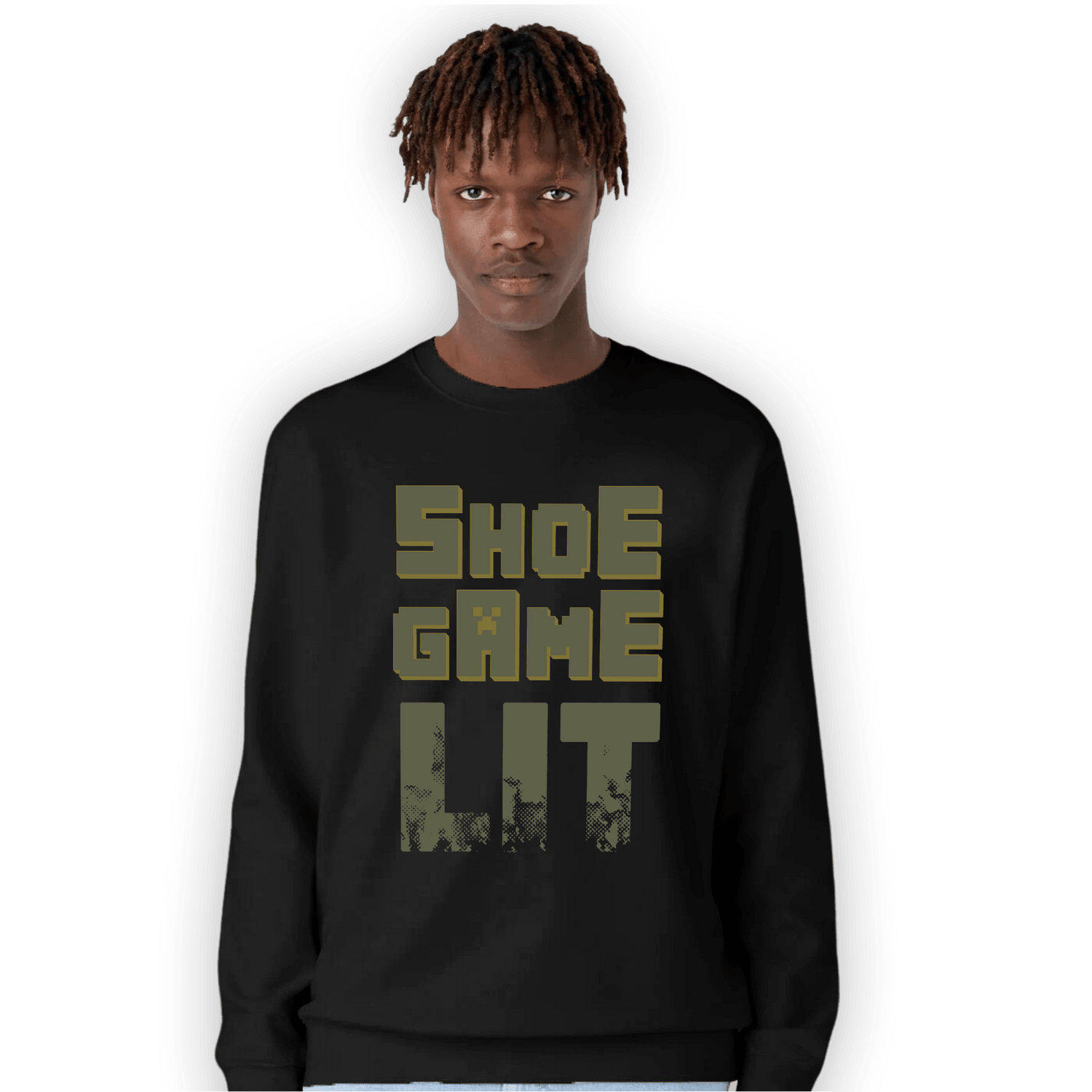 SE Craft Medium Olive 4s Sweatshirt Match Shoe Game Lit - NastyJamz