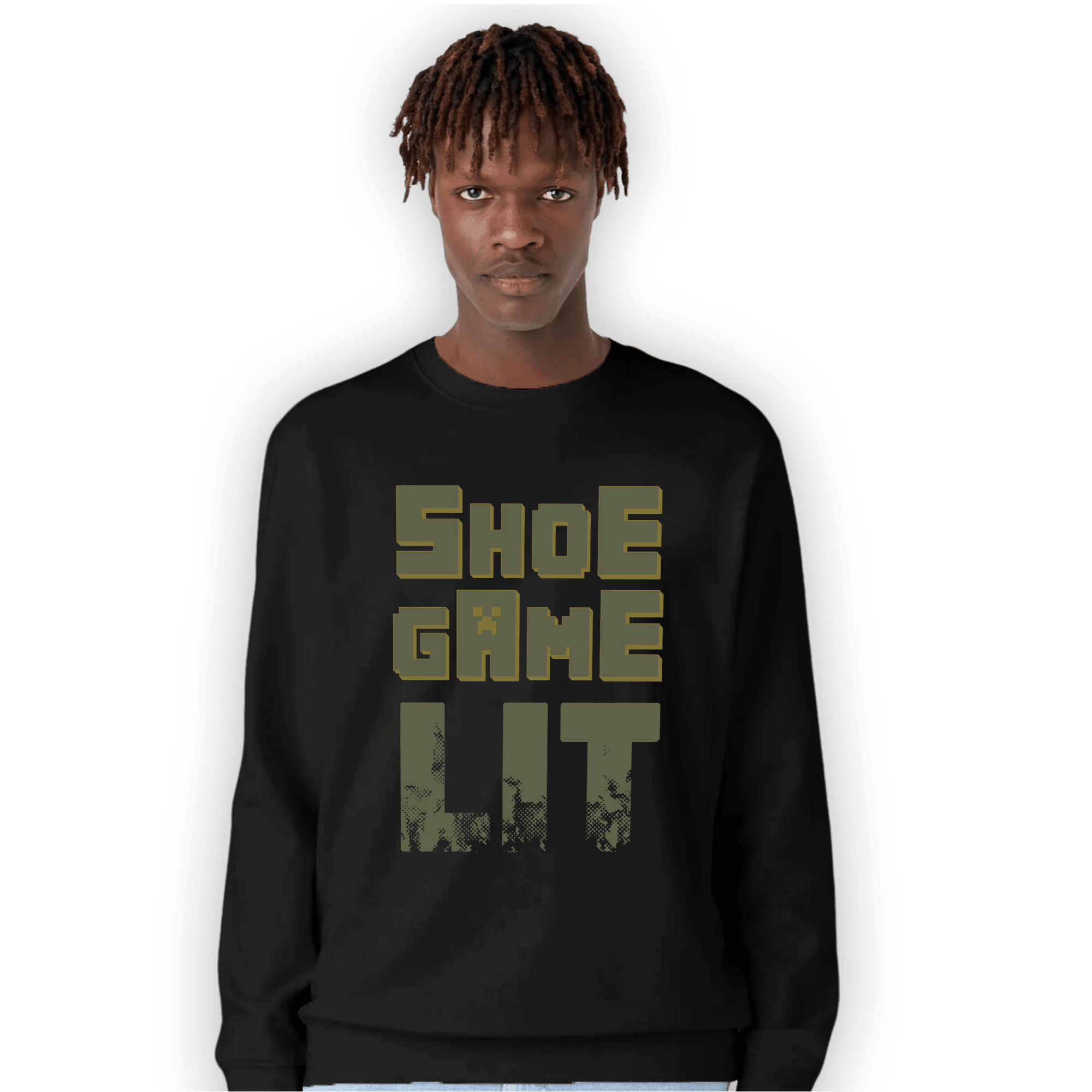 SE Craft Medium Olive 4s Sweatshirt Match Shoe Game Lit - NastyJamz