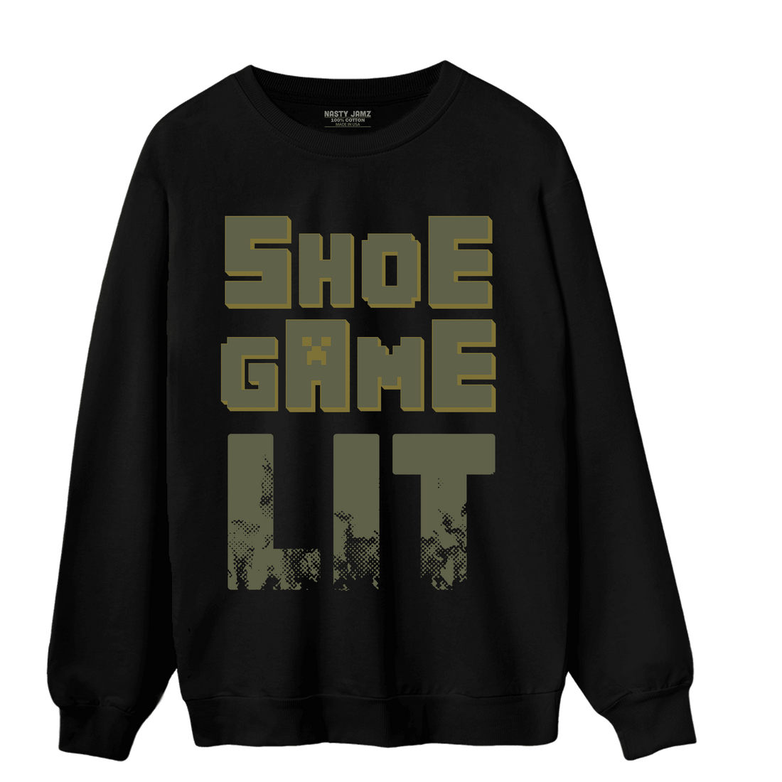 SE Craft Medium Olive 4s Sweatshirt Match Shoe Game Lit - NastyJamz
