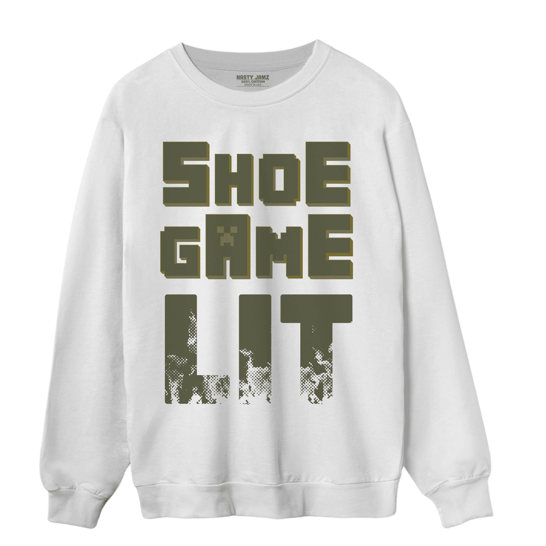 SE Craft Medium Olive 4s Sweatshirt Match Shoe Game Lit - NastyJamz