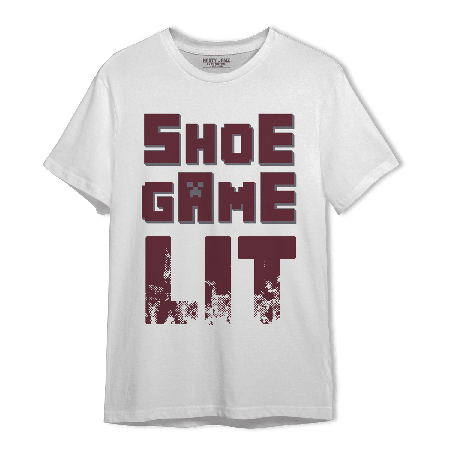 Burgundy 5s T Shirt Match Shoe Game Lit - NastyJamz