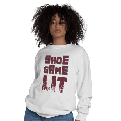 Burgundy 5s Sweatshirt Match Shoe Game Lit - NastyJamz