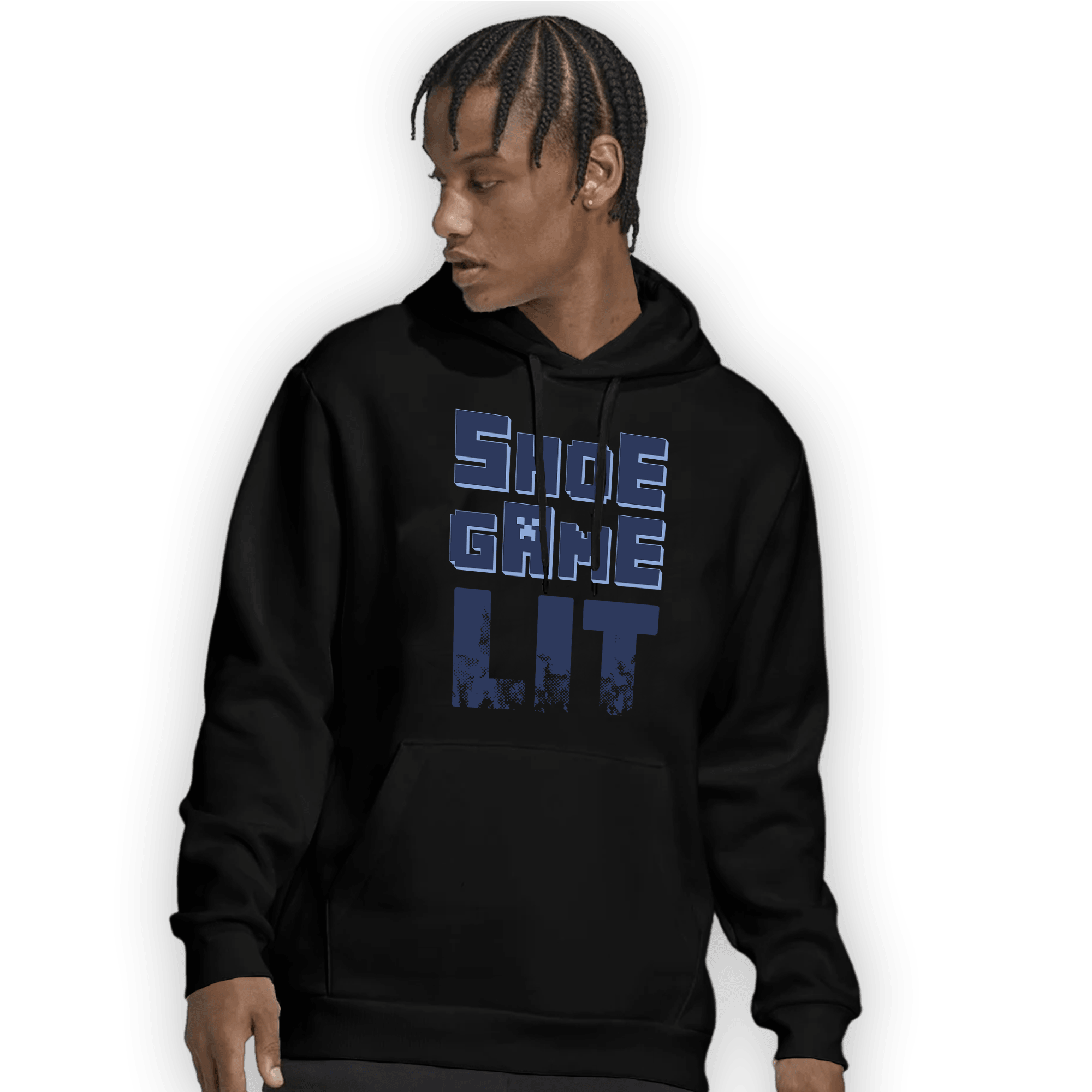 Midnight Navy 5s Hoodie Match Shoe Game Lit - NastyJamz