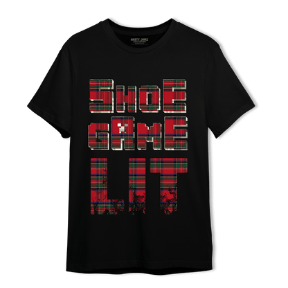 Plaid 5s T Shirt Match Shoe Game Lit - NastyJamz