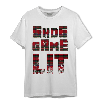 Plaid 5s T Shirt Match Shoe Game Lit - NastyJamz