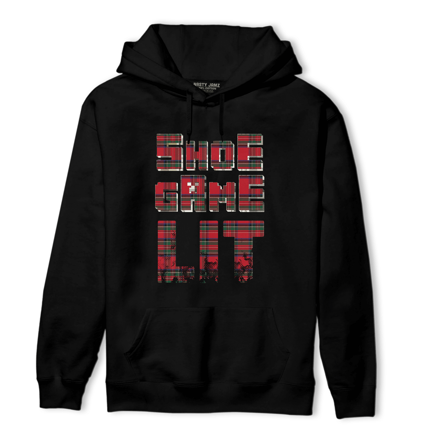 Plaid 5s Hoodie Match Shoe Game Lit - NastyJamz