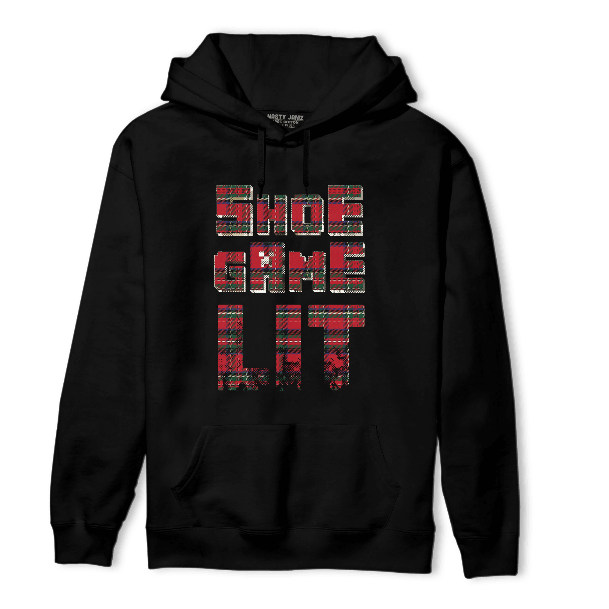 Plaid 5s Hoodie Match Shoe Game Lit - NastyJamz