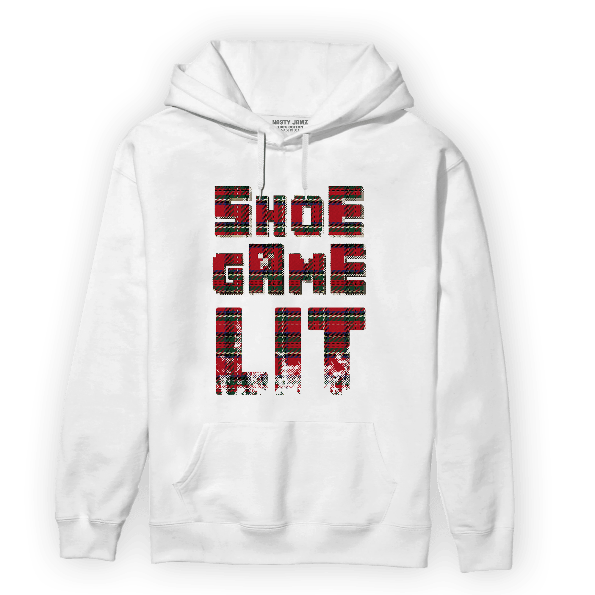 Plaid 5s Hoodie Match Shoe Game Lit - NastyJamz