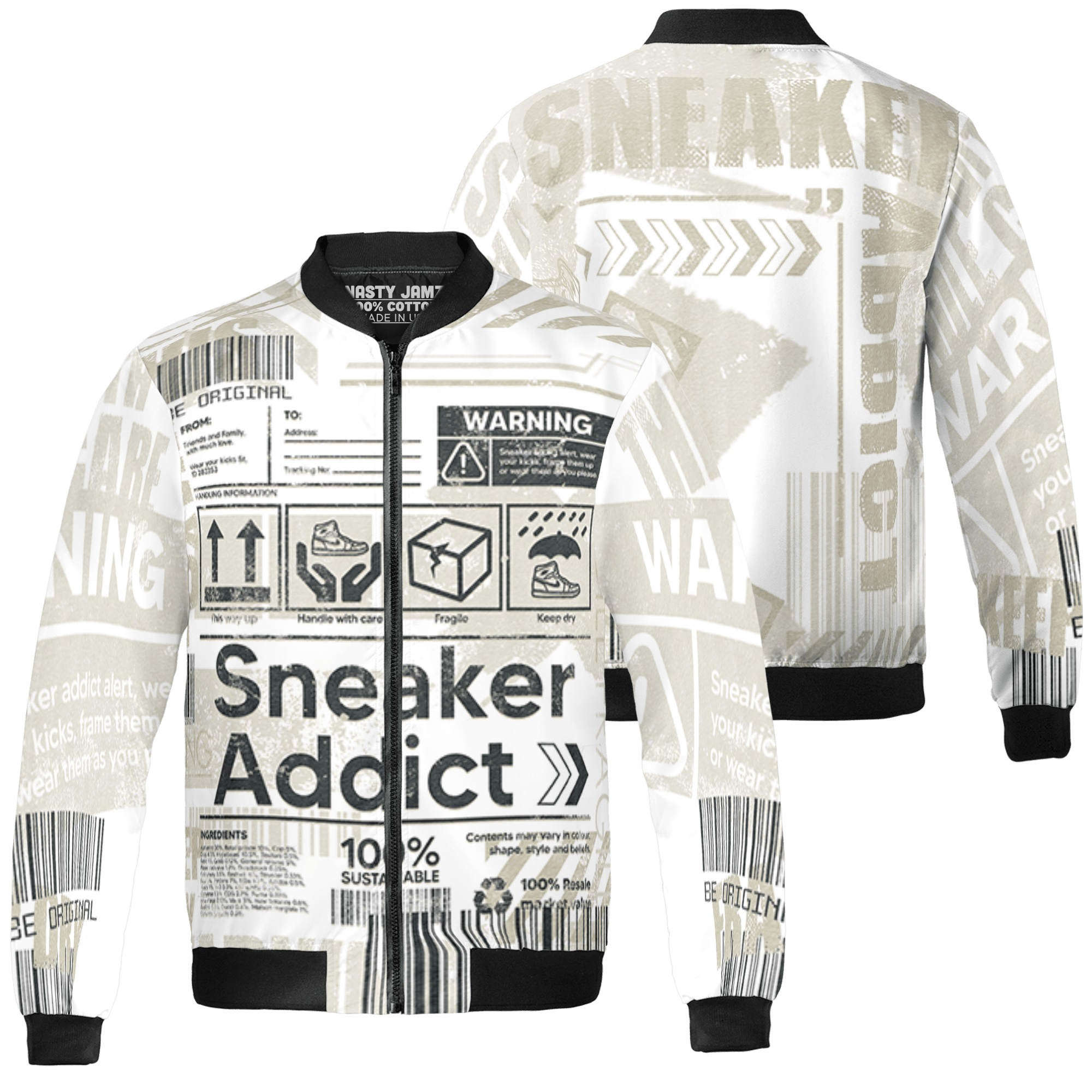 Gratitude 11s Jacket Match Sneaker Addict 3D All-Over Print Warning - NastyJamz
