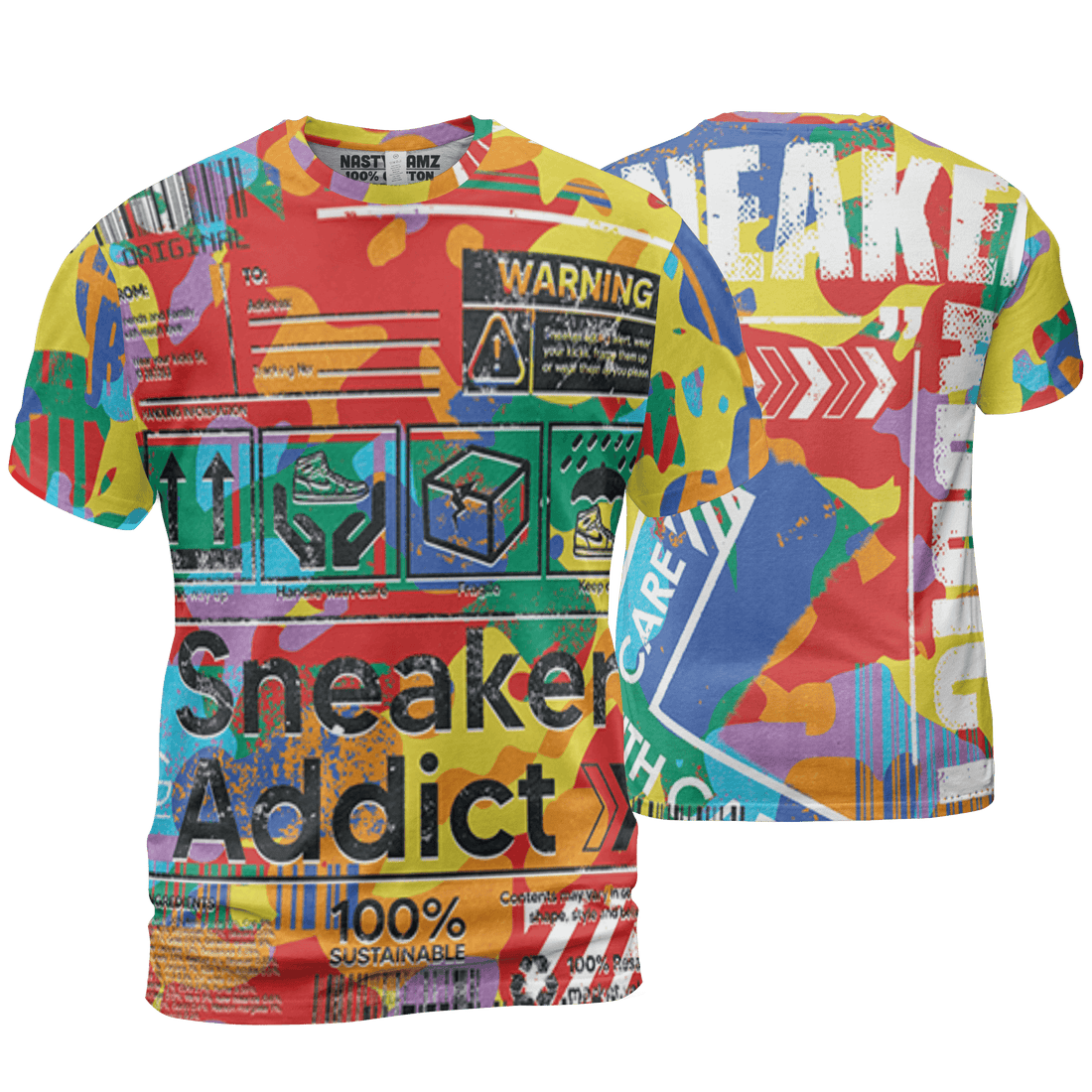 Mid GS Six Championships 1s T Shirt Match Sneaker Addict 3D All-Over Print Warning - NastyJamz