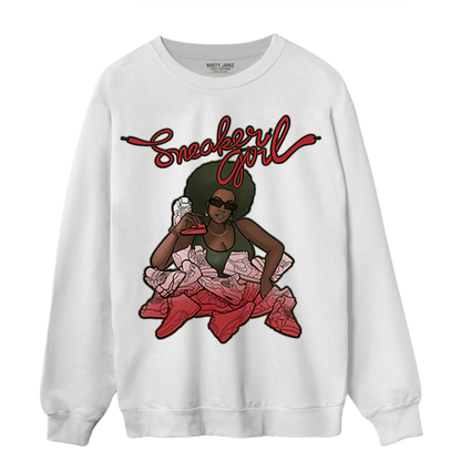 Dunk Low Mystic Red Khaki Sweatshirt Match Sneaker Girl - NastyJamz