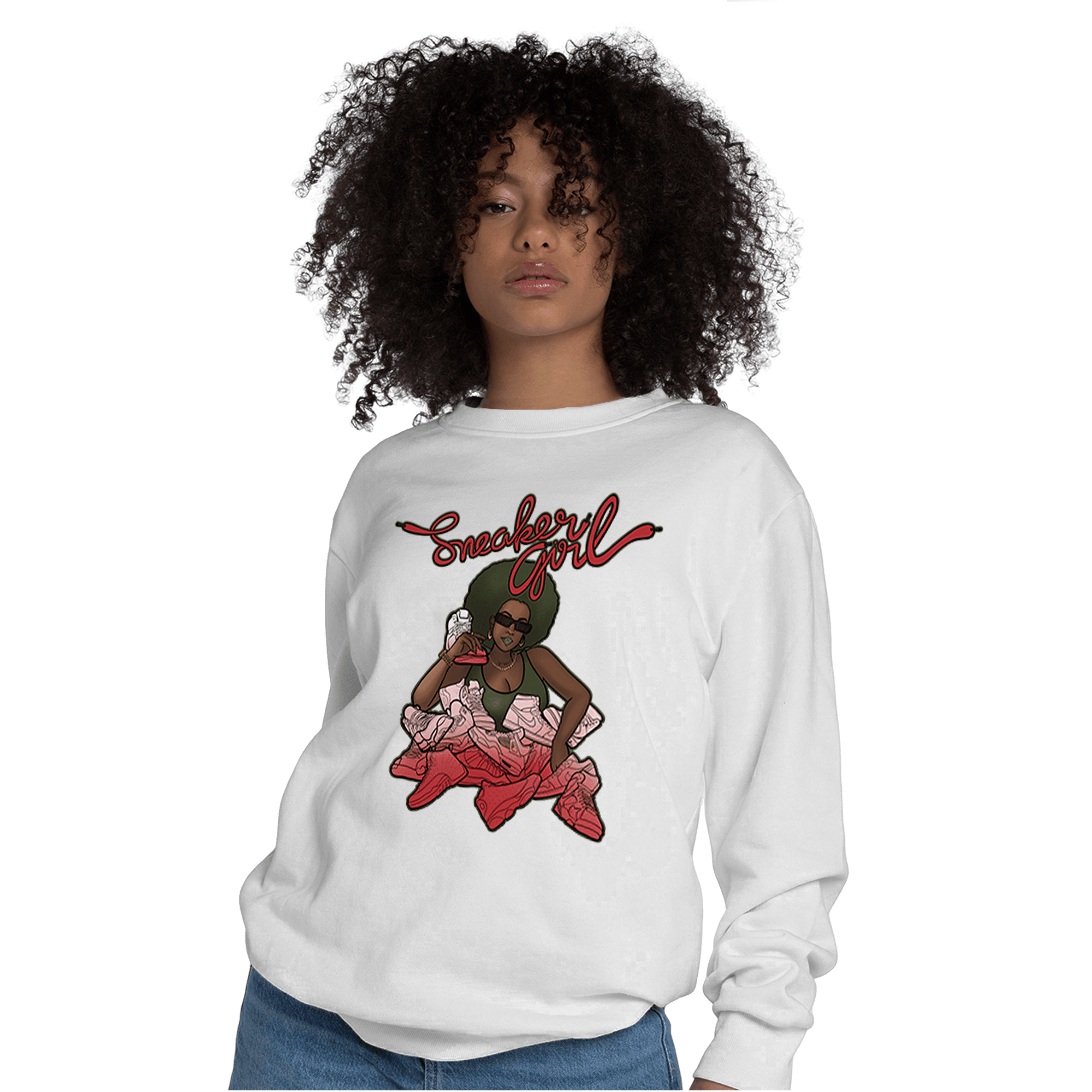 Dunk Low Mystic Red Khaki Sweatshirt Match Sneaker Girl - NastyJamz