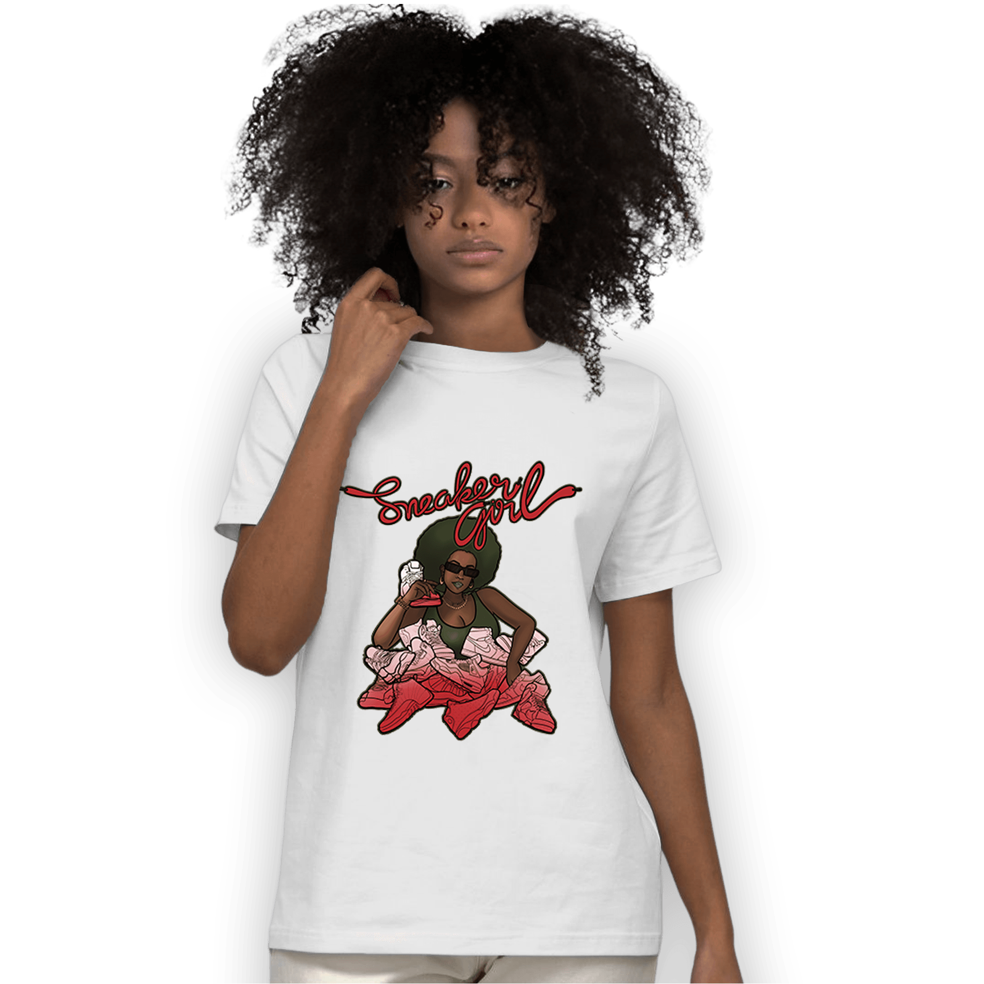 Dunk Low Mystic Red Khaki T Shirt Match Sneaker Girl - NastyJamz