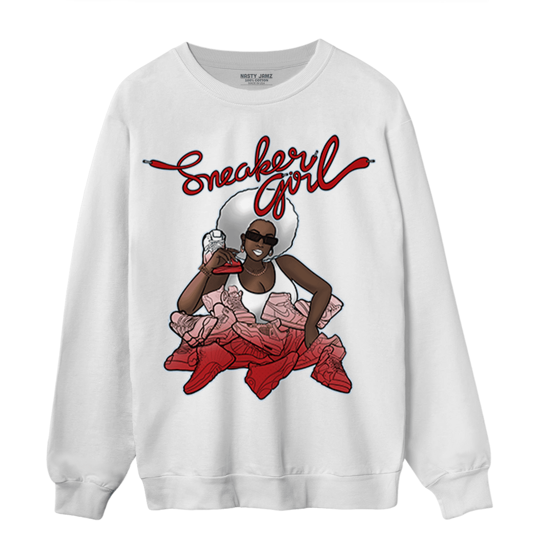 Cherry 11s Sweatshirt Match Sneaker Girl - NastyJamz