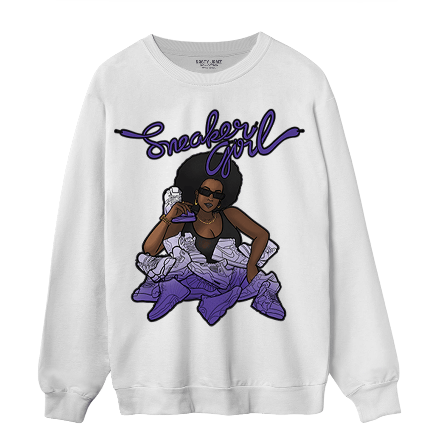 Field Purple 12s Sweatshirt Match Sneaker Girl - NastyJamz
