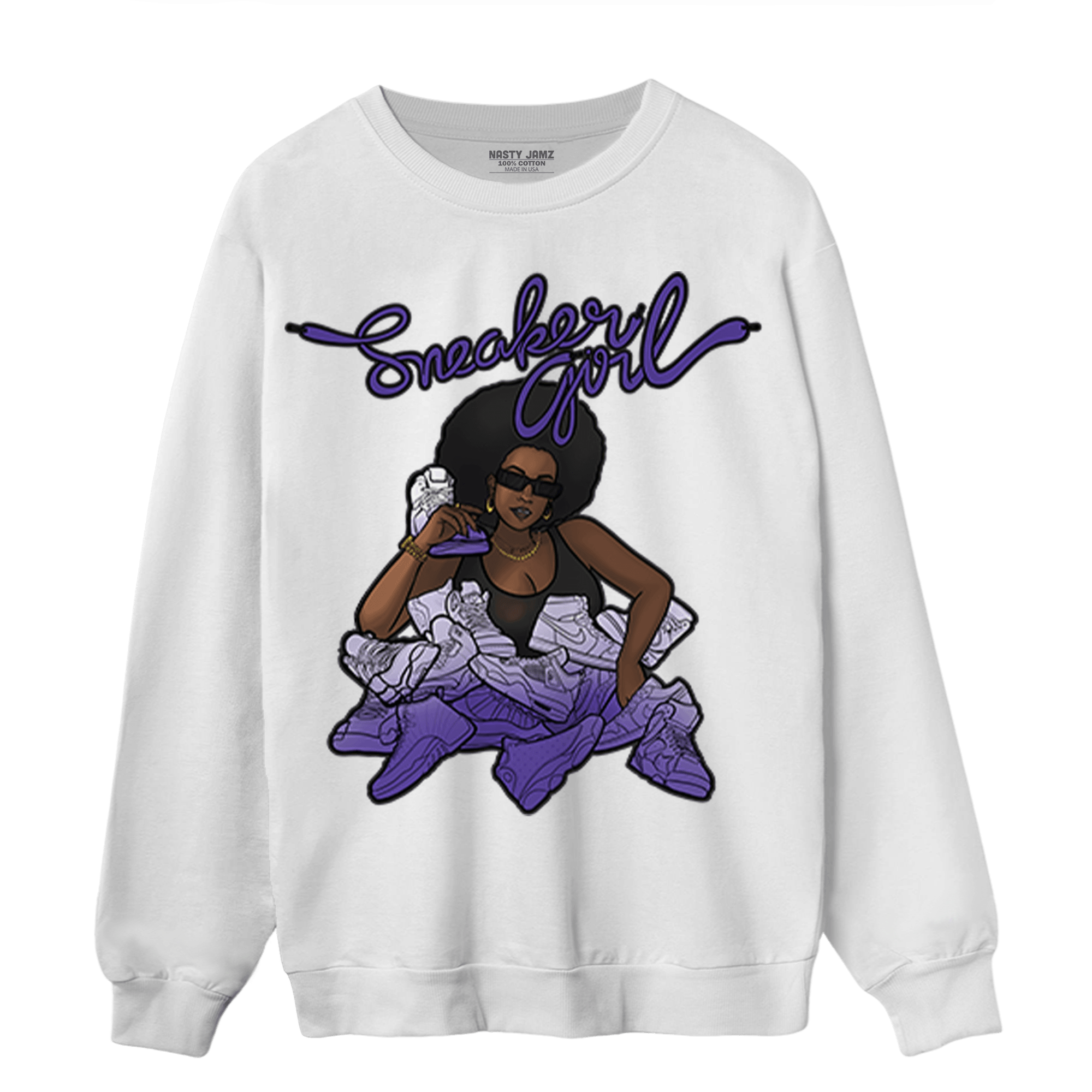 Field Purple 12s Sweatshirt Match Sneaker Girl - NastyJamz