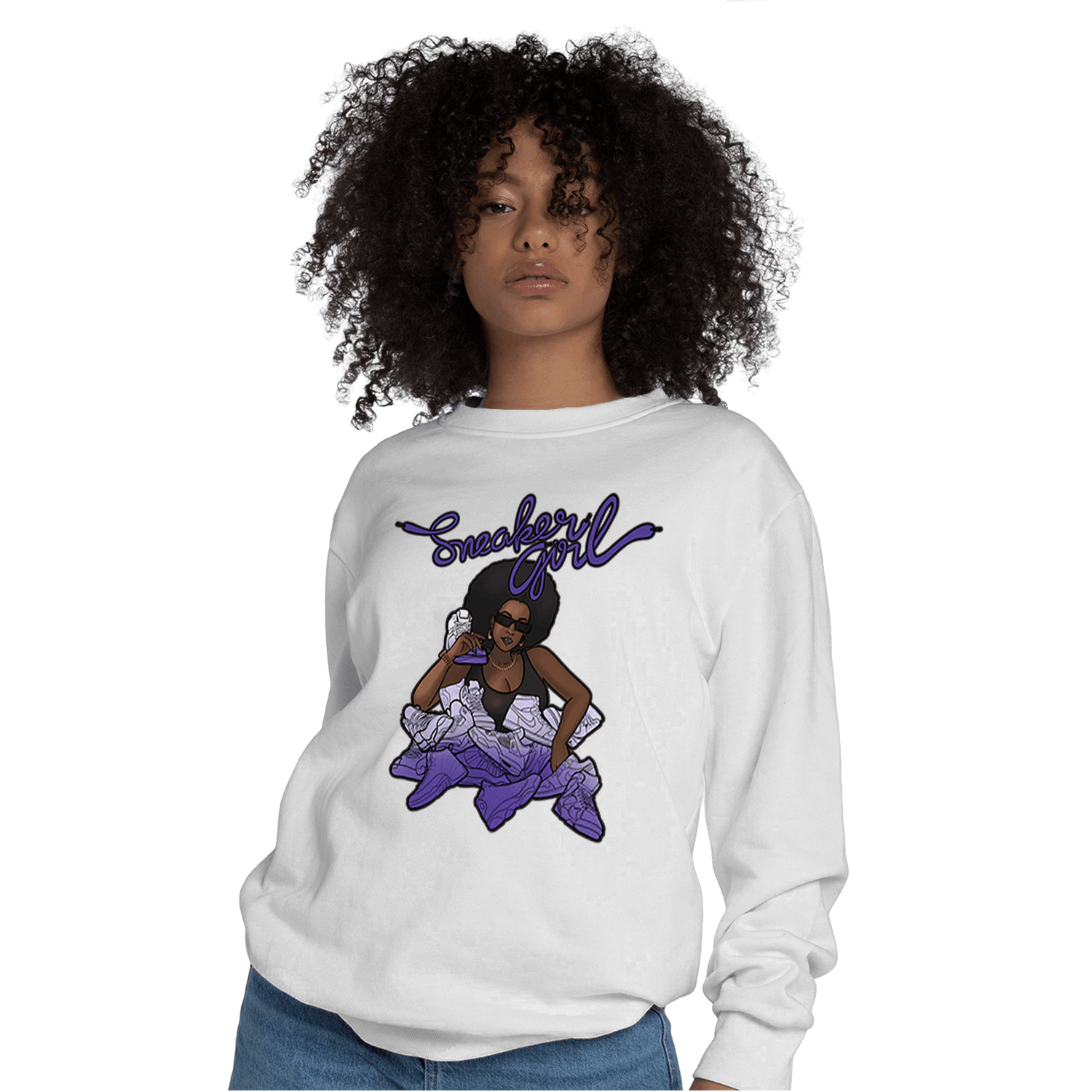 Field Purple 12s Sweatshirt Match Sneaker Girl - NastyJamz