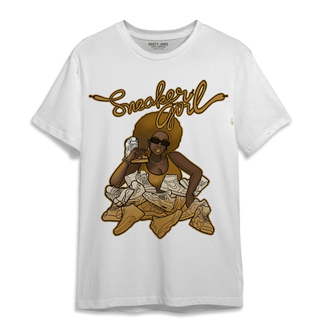 Wheat 13s T Shirt Match Sneaker Girl - NastyJamz