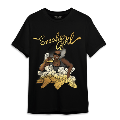 Mid SE Black Gold 1s T Shirt Match Sneaker Girl - NastyJamz