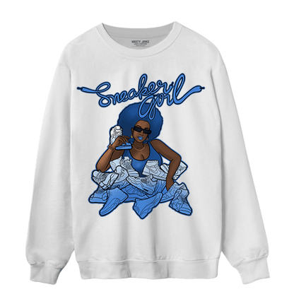 University Blue Toe 1s Sweatshirt Match Sneaker Girl - NastyJamz