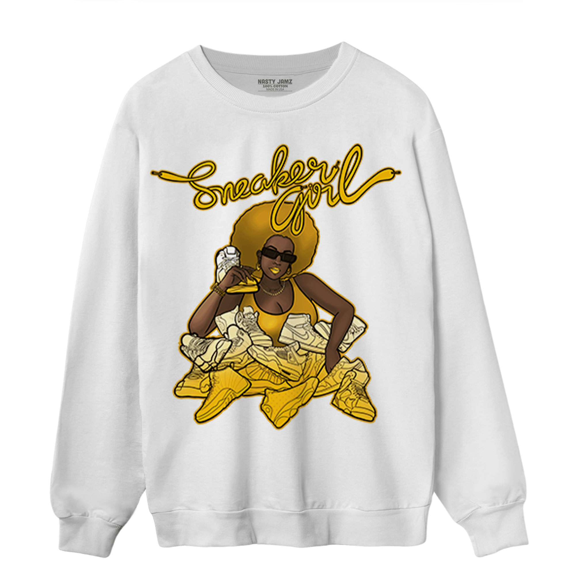 Yellow Ochre 1s Sweatshirt Match Sneaker Girl - NastyJamz