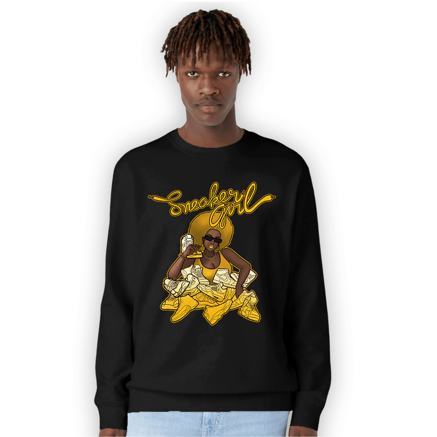 Yellow Ochre 1s Sweatshirt Match Sneaker Girl - NastyJamz