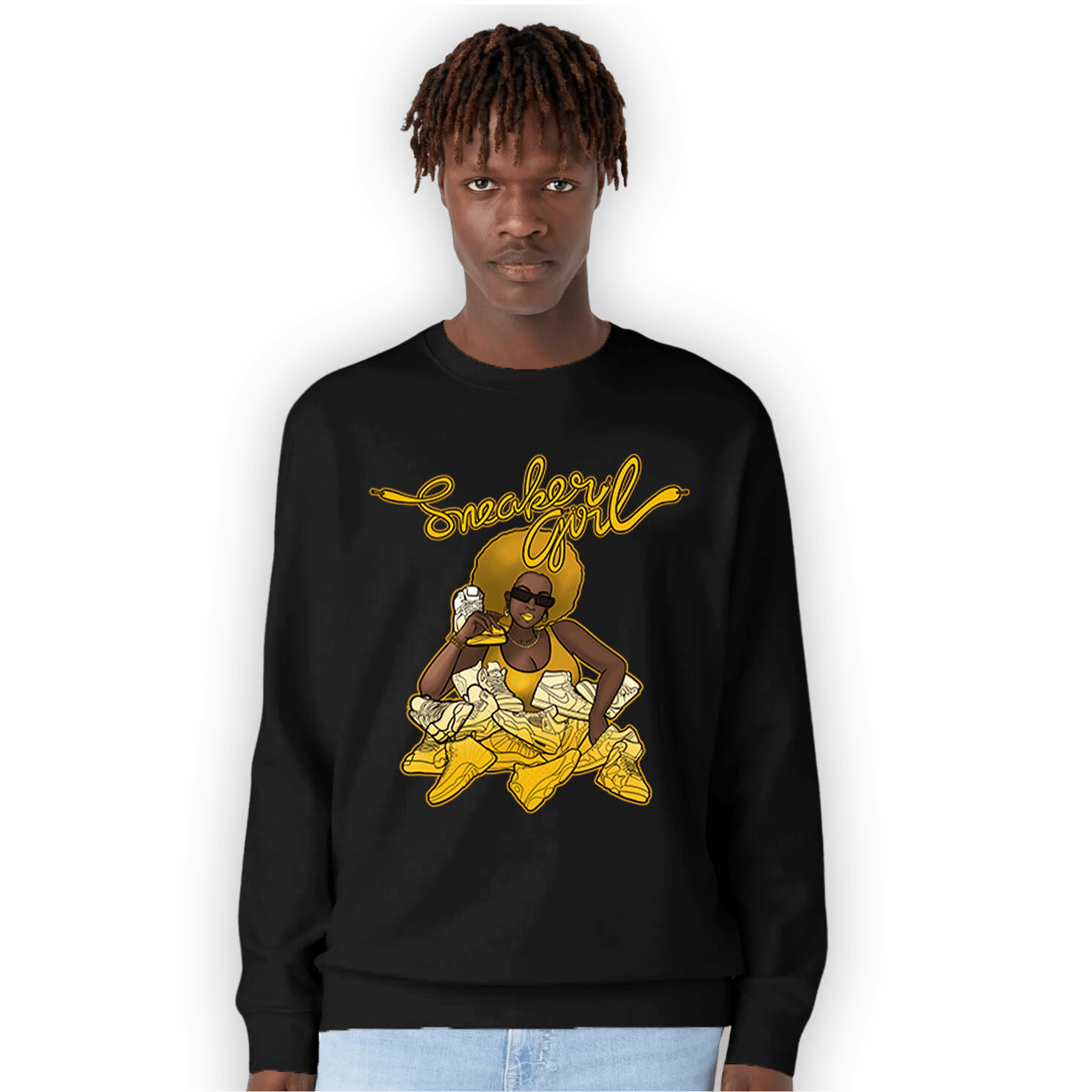 Yellow Ochre 1s Sweatshirt Match Sneaker Girl - NastyJamz