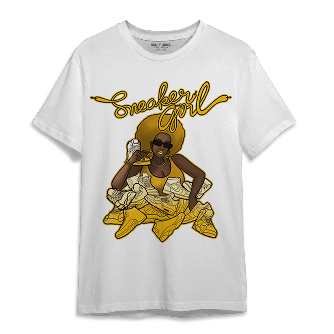 Yellow Ochre 1s T Shirt Match Sneaker Girl - NastyJamz