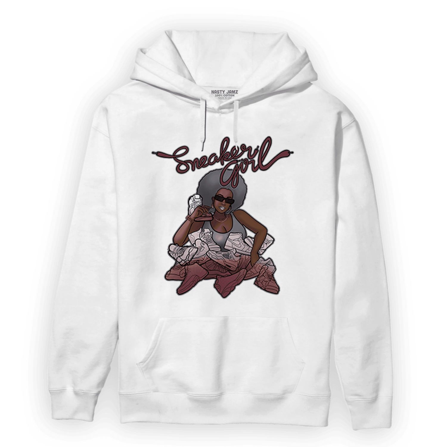 Burgundy 5s Hoodie Match Sneaker Girl - NastyJamz