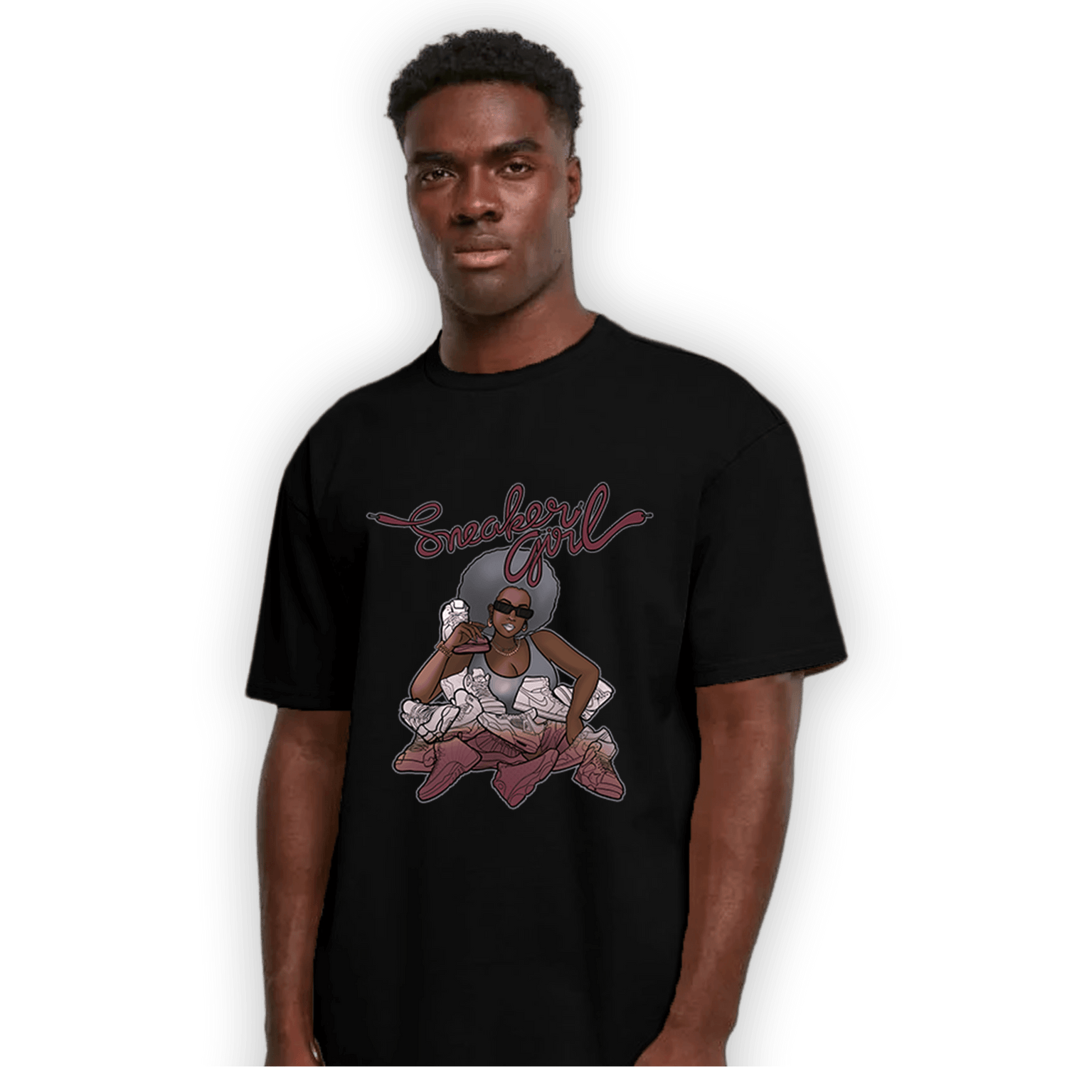 Burgundy 5s T Shirt Match Sneaker Girl - NastyJamz