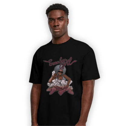 Burgundy 5s T Shirt Match Sneaker Girl - NastyJamz
