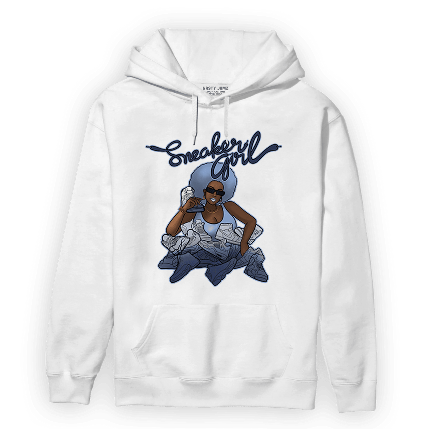Midnight Navy 5s Hoodie Match Sneaker Girl - NastyJamz