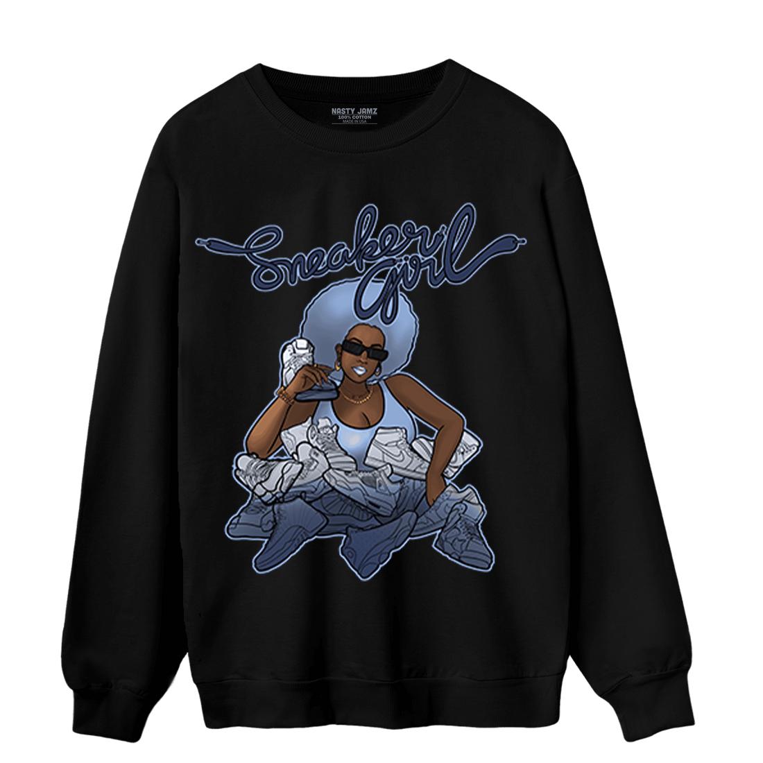 Midnight Navy 5s Sweatshirt Match Sneaker Girl - NastyJamz