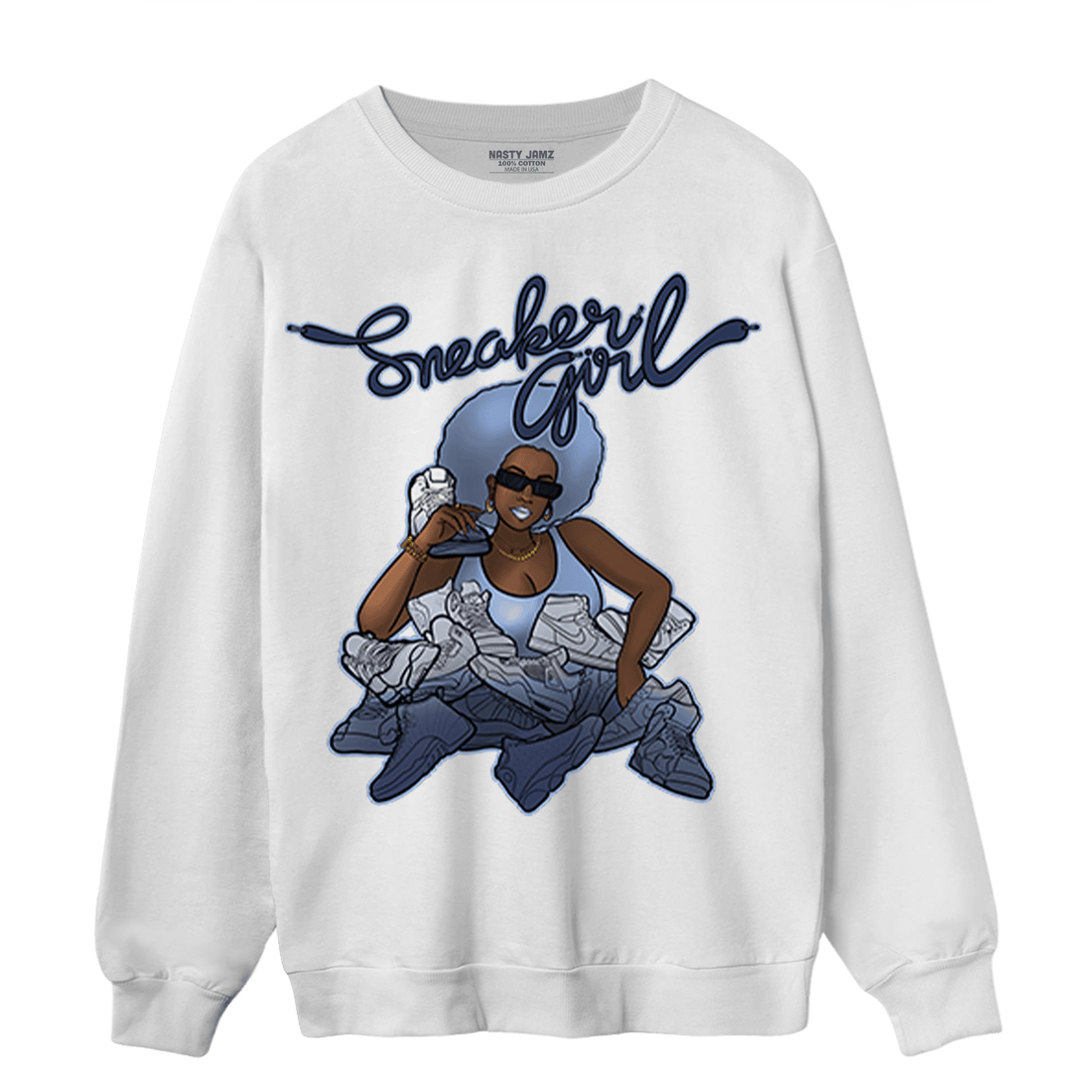 Midnight Navy 5s Sweatshirt Match Sneaker Girl - NastyJamz