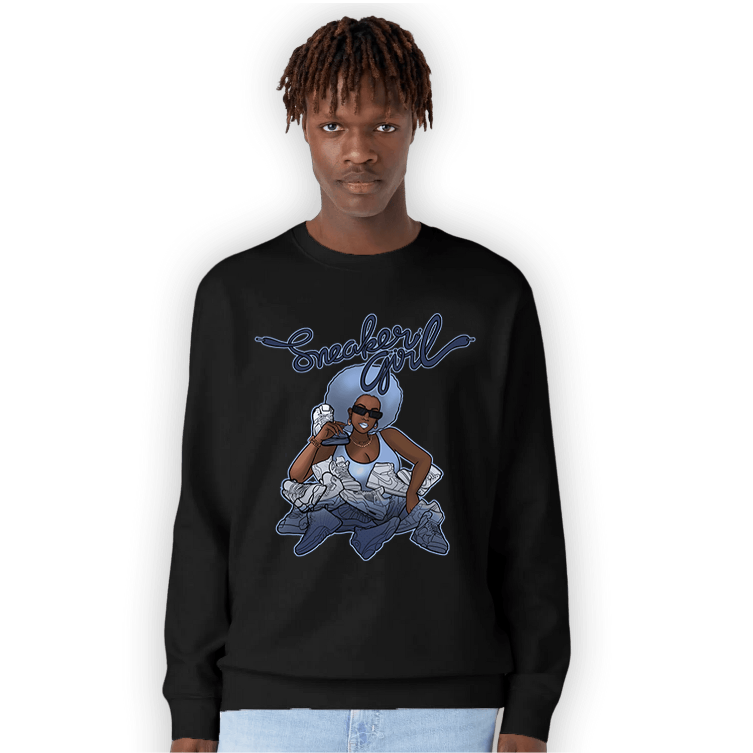 Midnight Navy 5s Sweatshirt Match Sneaker Girl - NastyJamz