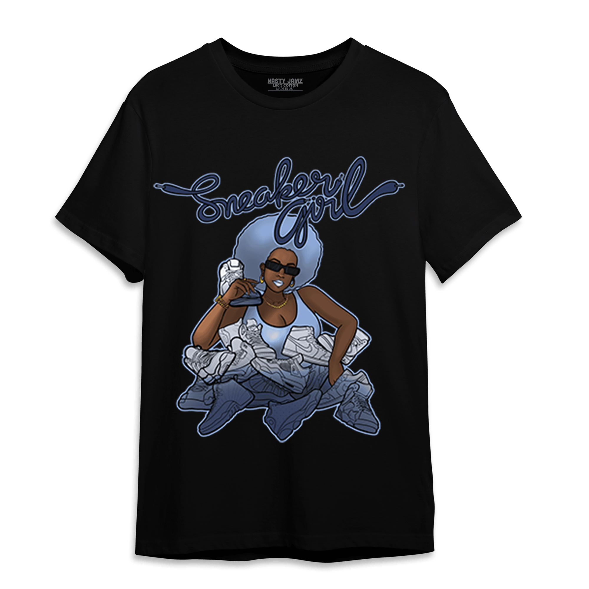 Midnight Navy 5s T Shirt Match Sneaker Girl - NastyJamz