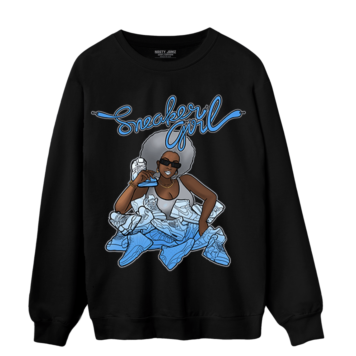 University Blue 5s Sweatshirt Match Sneaker Girl - NastyJamz