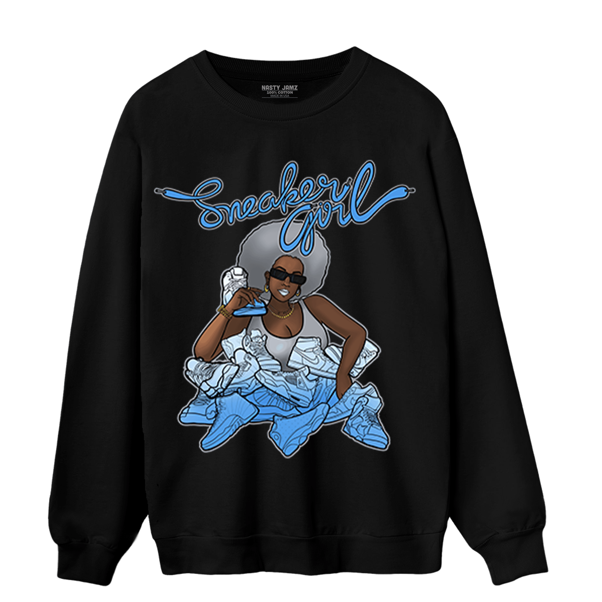 University Blue 5s Sweatshirt Match Sneaker Girl - NastyJamz