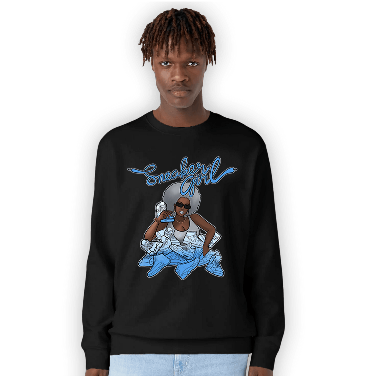University Blue 5s Sweatshirt Match Sneaker Girl - NastyJamz